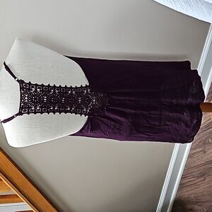 Forever 21 Plum Crochet Back Tank Top Women's Size Small